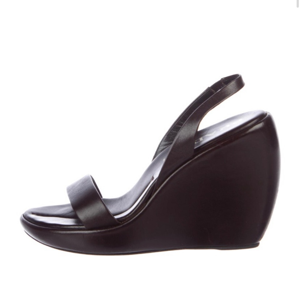 Prada Leather Wedge Sandals *Authentic*